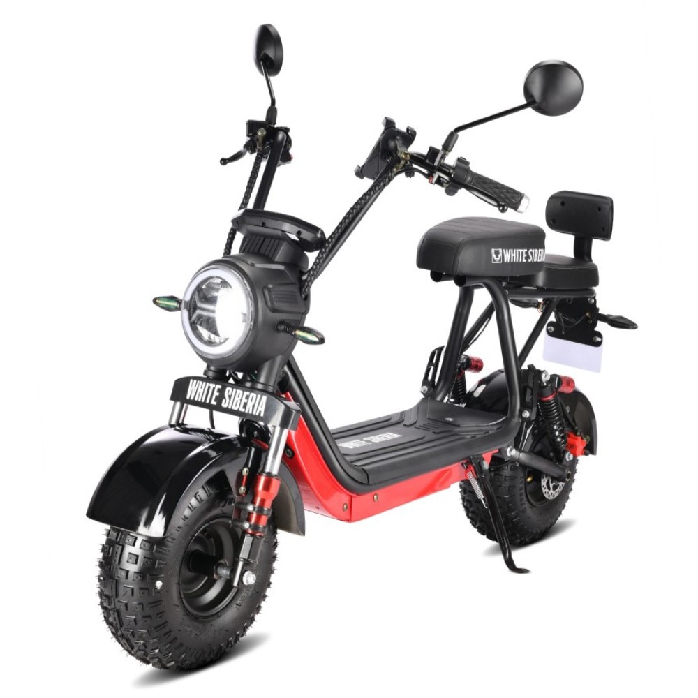 Электроскутер CityCoco WHITE SIBERIA MINI R 2.0 1200W (2022) BLACK 12